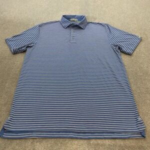 Tasc Performance Polo Shirt Mens Medium Modal Blue‎ Striped Lightweight Golf